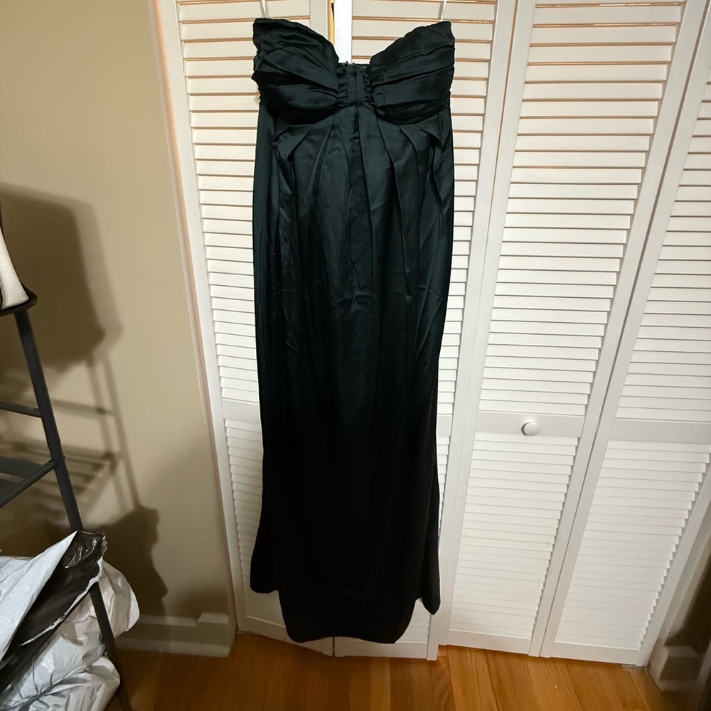 Lulus Dark Emerald Satin Dress